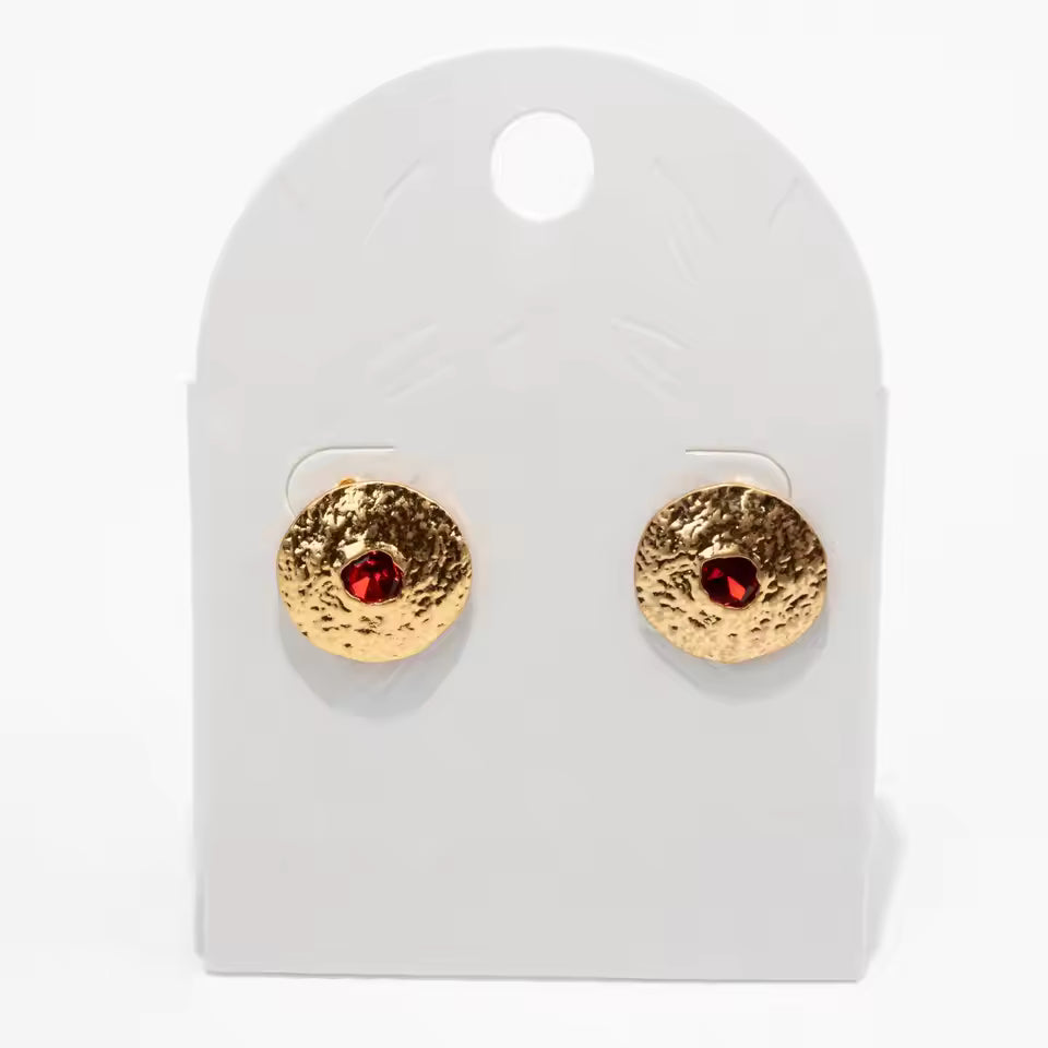 Golden Ruby Earrings